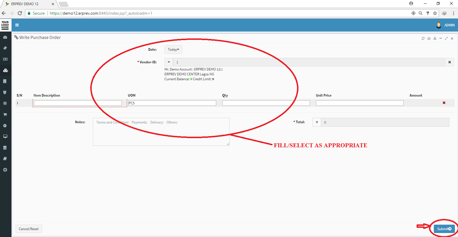 Write Purchase Order